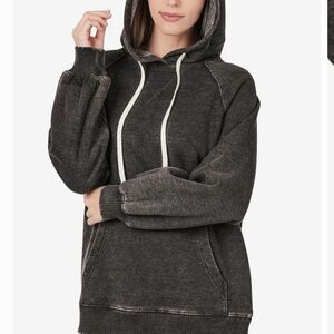 Zenana Outfitters Washed Charcoal Pull-On Hoodie